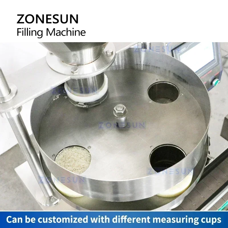 ZONESUN Automatische Volumetrische Roterende Cup Vulmachine 30L Hopper Korrel Vulapparatuur Pinda's Verpakking ZS-KL01S