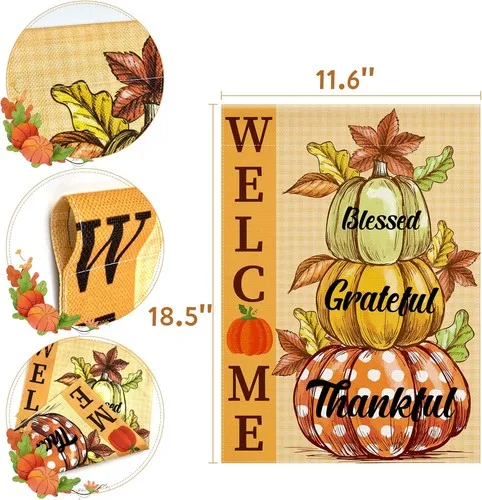 Thanksgiving Garden Flag Welcome Decor UUI GGX
