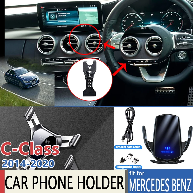 

Car Mobile Phone Holder for Mercedes Benz C-Class W205 GPS Stand Bracket Rotatable Support C-Klasse C180 C200 C220 C250 C300 AMG