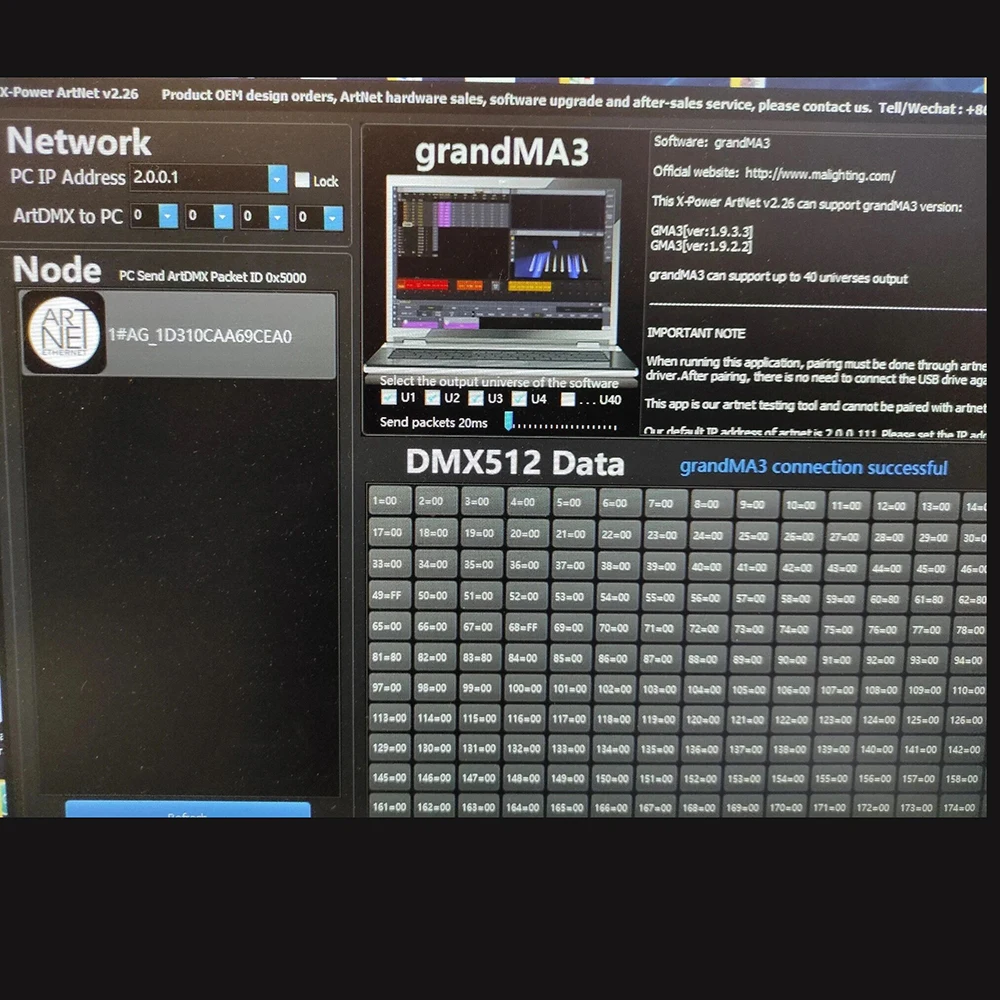 Imagem -02 - X-power Artnet Software Dmx512 Dimmer Iluminação Disco Ma2 Ma3 Onpc Sun Suite3 Dvc5 Titan11 Avo Titan Novo