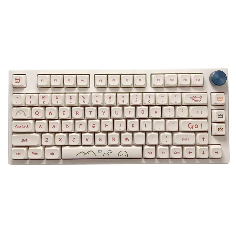 131 키 XDA PBT 키캡 염료 승화 그래피티 만화 키캡, 기계식 키보드 체리 Mx 스위치 미니멀리스트 키