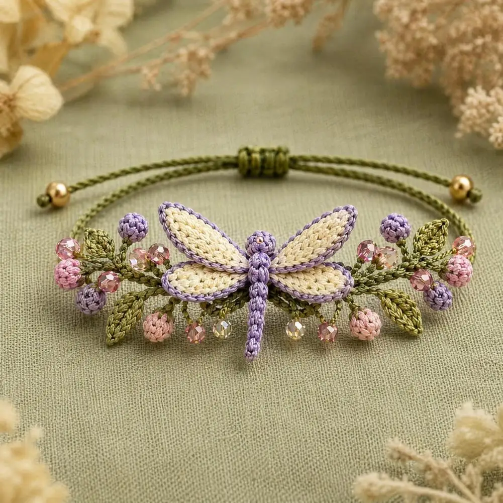 Handmade Bracelet Kit Beaded Bracelet Kit Diy Nature-inspired Crochet Bracelet Kit 3d Plant Jewelry Set for Crafters