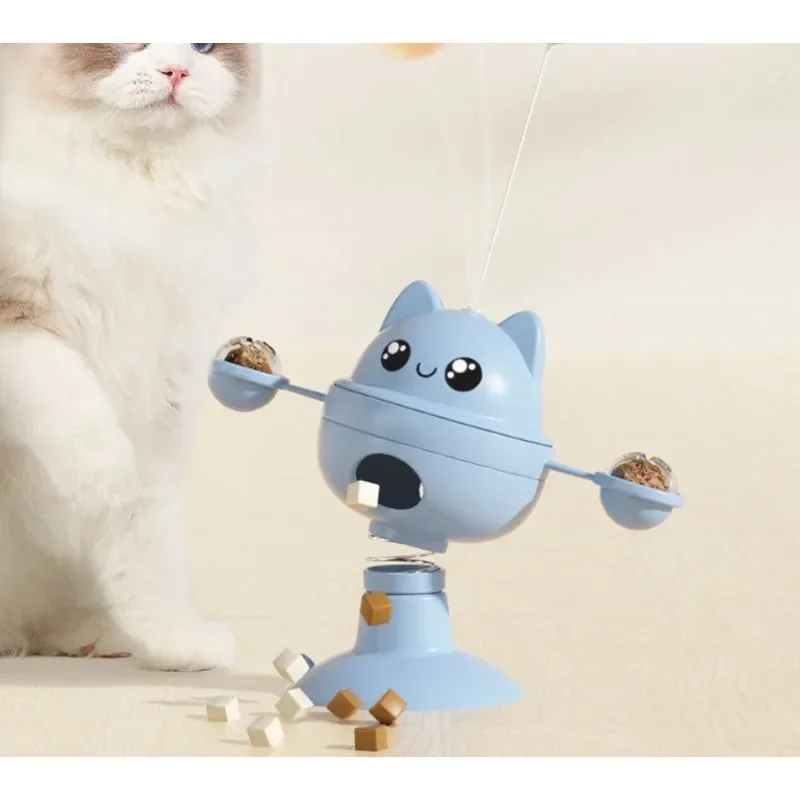 Pet cat multi-functional all-in-one cute cat toy tumbler leaks food ball self-high teasing cat