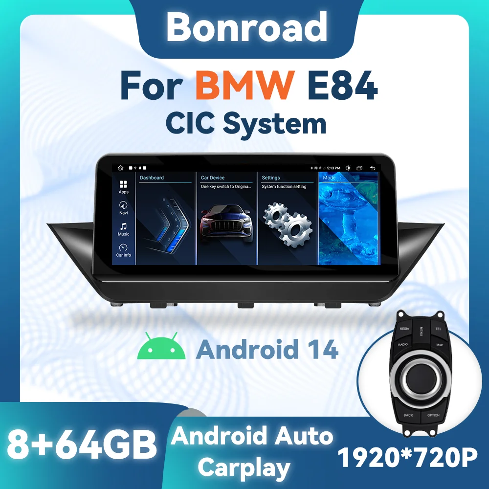 BONROAD اللاسلكية Carplay أندرويد السيارات راديو السيارة أندرويد 14 لسيارات BMW X1 E84 شاشة تعمل باللمس الكاميرا الخلفية لتحديد المواقع مشغل وسائط متعددة #1