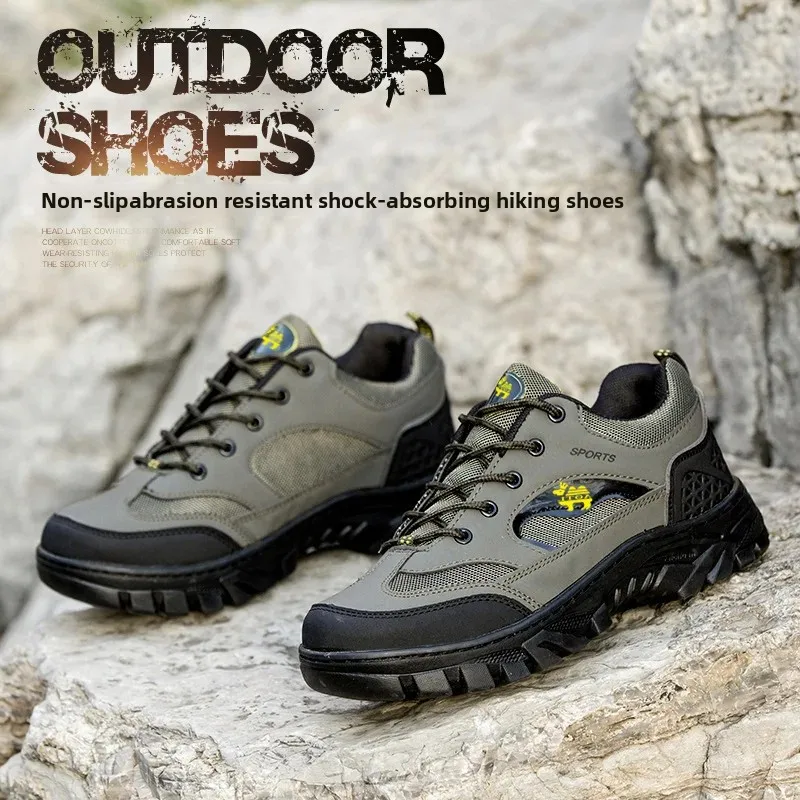 جديد حار بيع الموسم الرجال احذية الجري المضادة للانزلاق لينة أسفل الاتجاه الكوري عادية مقاوم للماء تسلق الجبال العمل Prot