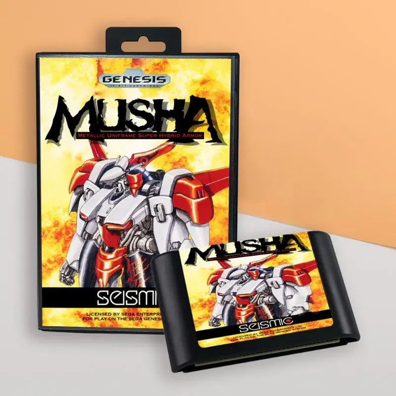 for Musha US Cover 16bit retro game cartridge for Sega Genesis Megadrive video game consoles