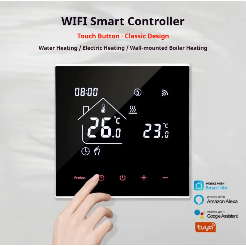 16A/3A Tuya WiFi Smart Thermostat for Gas Boiler & Water Floor Heating,Energy Saving Smart Home Temperature Controller