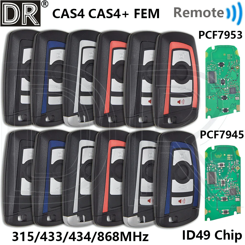 

Great CAS4+ FEM EWS 5 ID49 PCF7945/PCF7953 Chip 315/433/868MHz Keyless Go Smart Car Remote Key For BMW X5 X6 1 3 5 7 Series GT