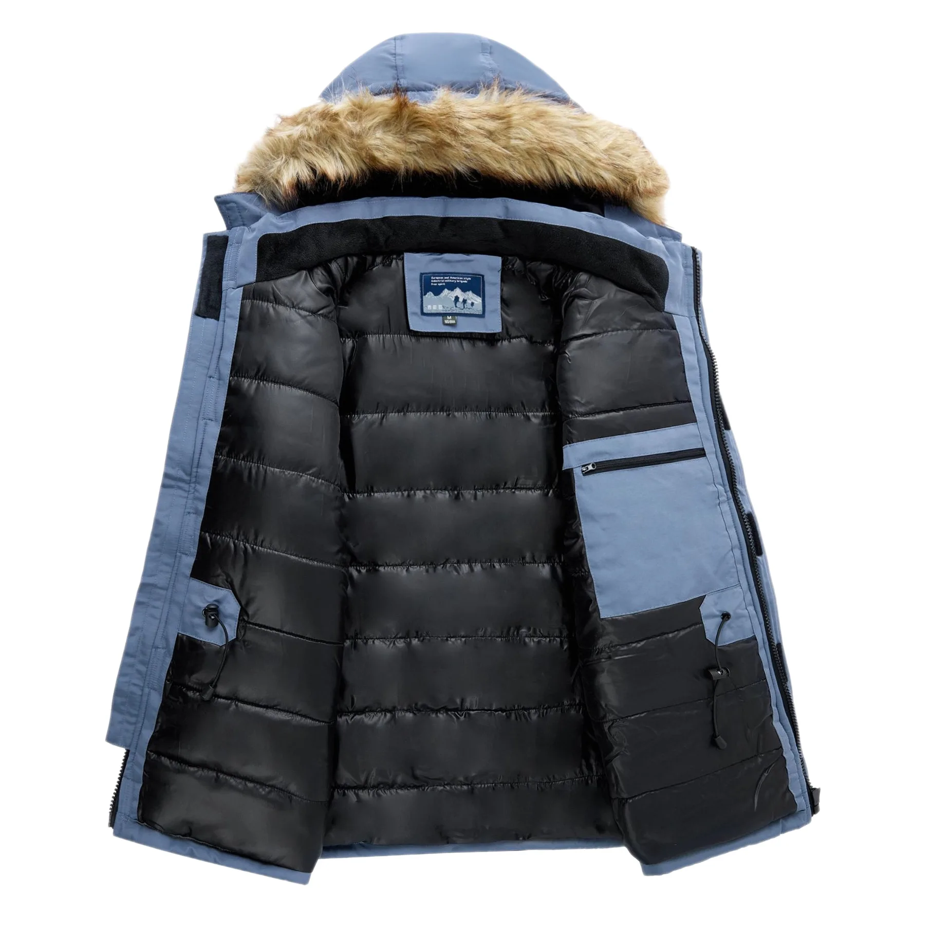Winter 2026 New Fashion Men Solid Color Simple Basic Casual Trendy Daily Thicken Hooded Parka Male American Style Coats Tops