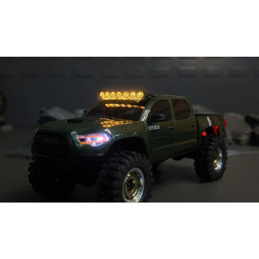 RC Simulation Yellow Round Metal Roof Light For Axial SCX30 1/30 Scale Crawler Custom Size Off Road Decorative Upgrade Accessory