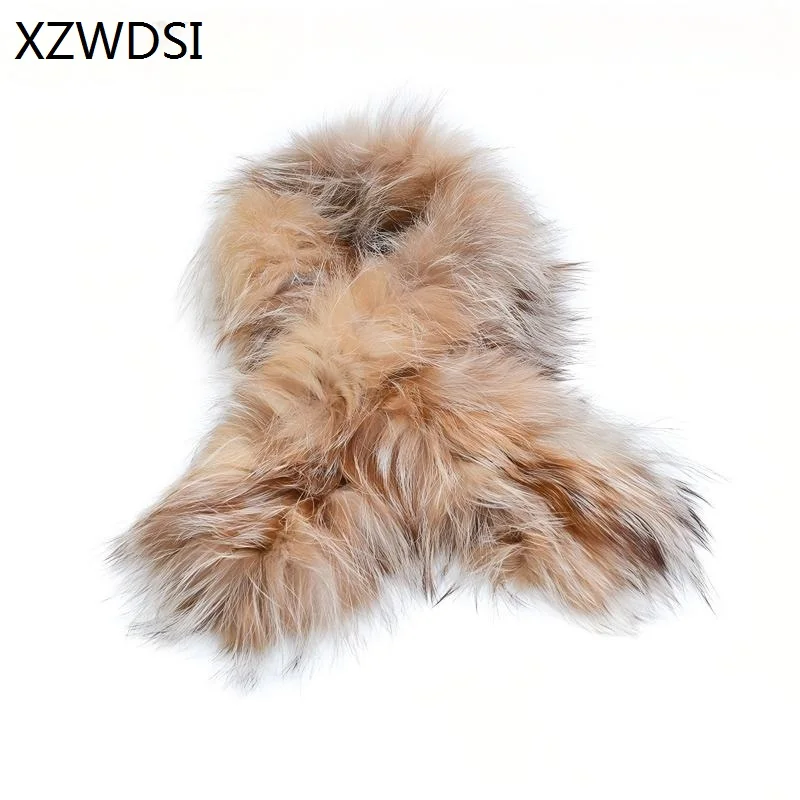 

Двусторонний великолепный шарф из натурального лисьего меха, вязаный теплый мягкий плюшевый зимний модный аксессуар
