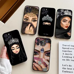 Woman In Hijab Face Muslim Islamic Girl Phone Case For iPhone 14 11 12 13 Mini Pro XS Max Cover 6 7 8 Plus X XR SE 2020 Funda