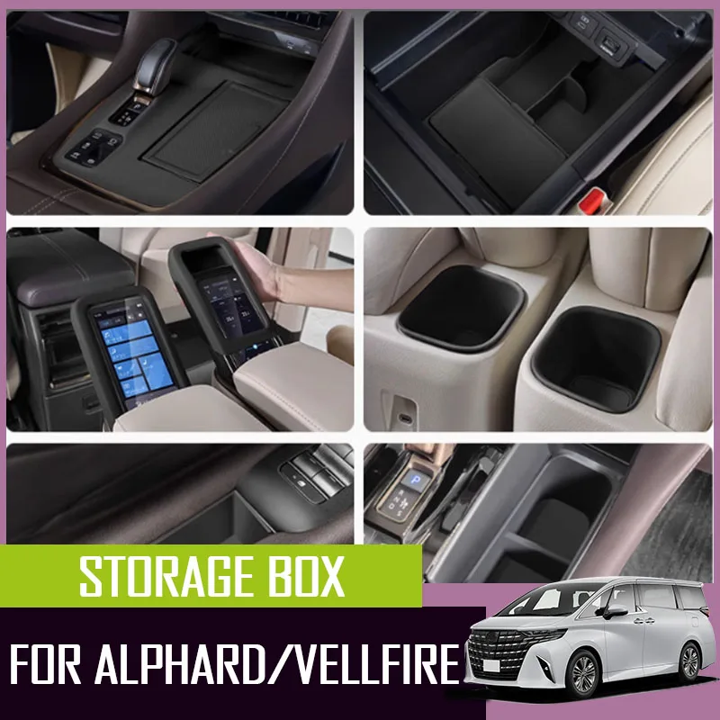 Car armrest box storage box fit for Toyota Alphard Vellfire 40 Series 2024 modified interior center console gear storage box