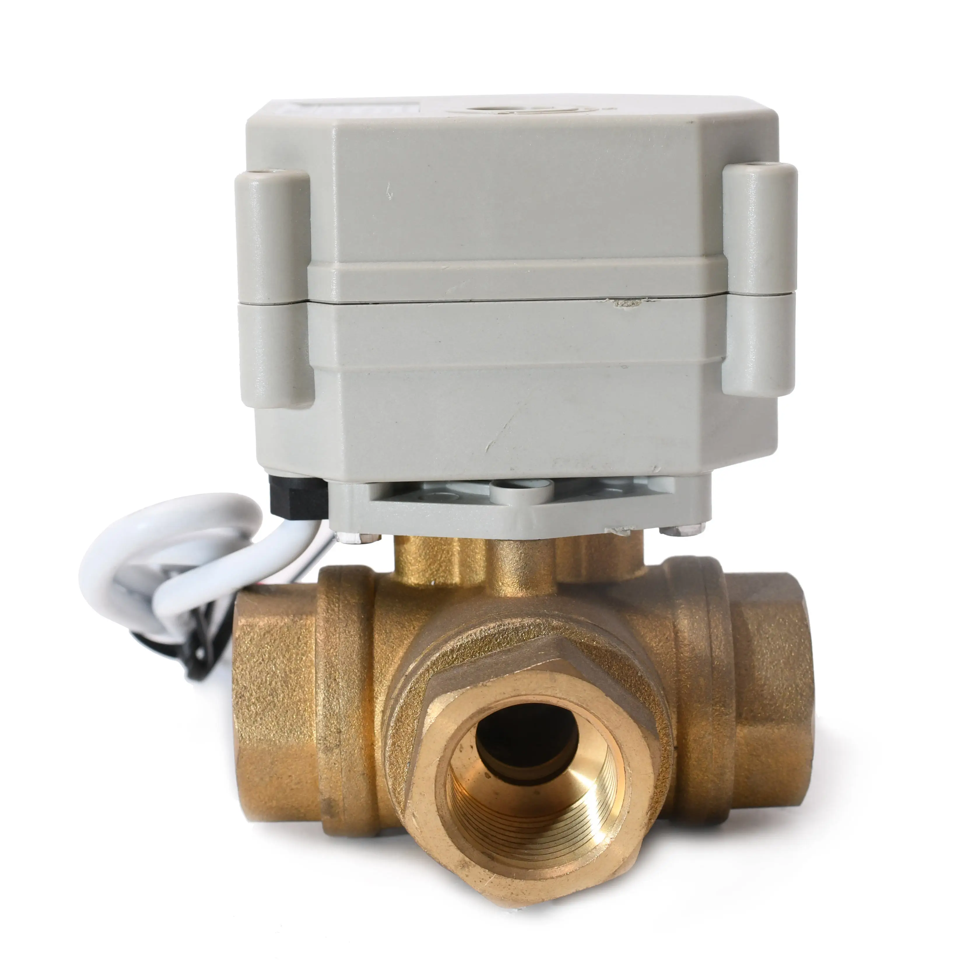 

Cr201 DN8 1/4'' DN10 3/8'' DC12V DC24V Mini Full Port NPT Threaded 3 Way Brass Mini Motorized Electric Water Control Actuator B