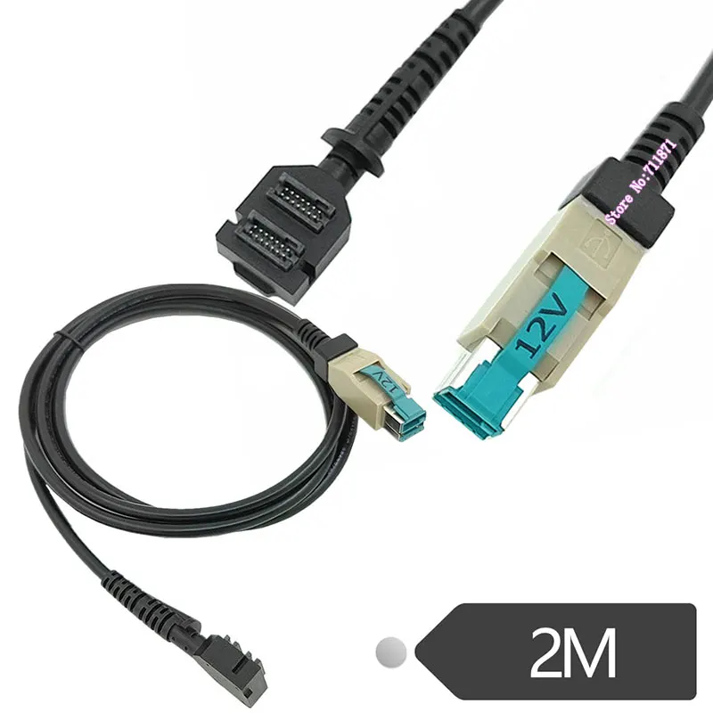 Double 14Pin IDC to 12V Powered Usb Cable for Verifone VX820 Two 2 IDC male to 12V Powered Usb Male data Line Cable for Verifone