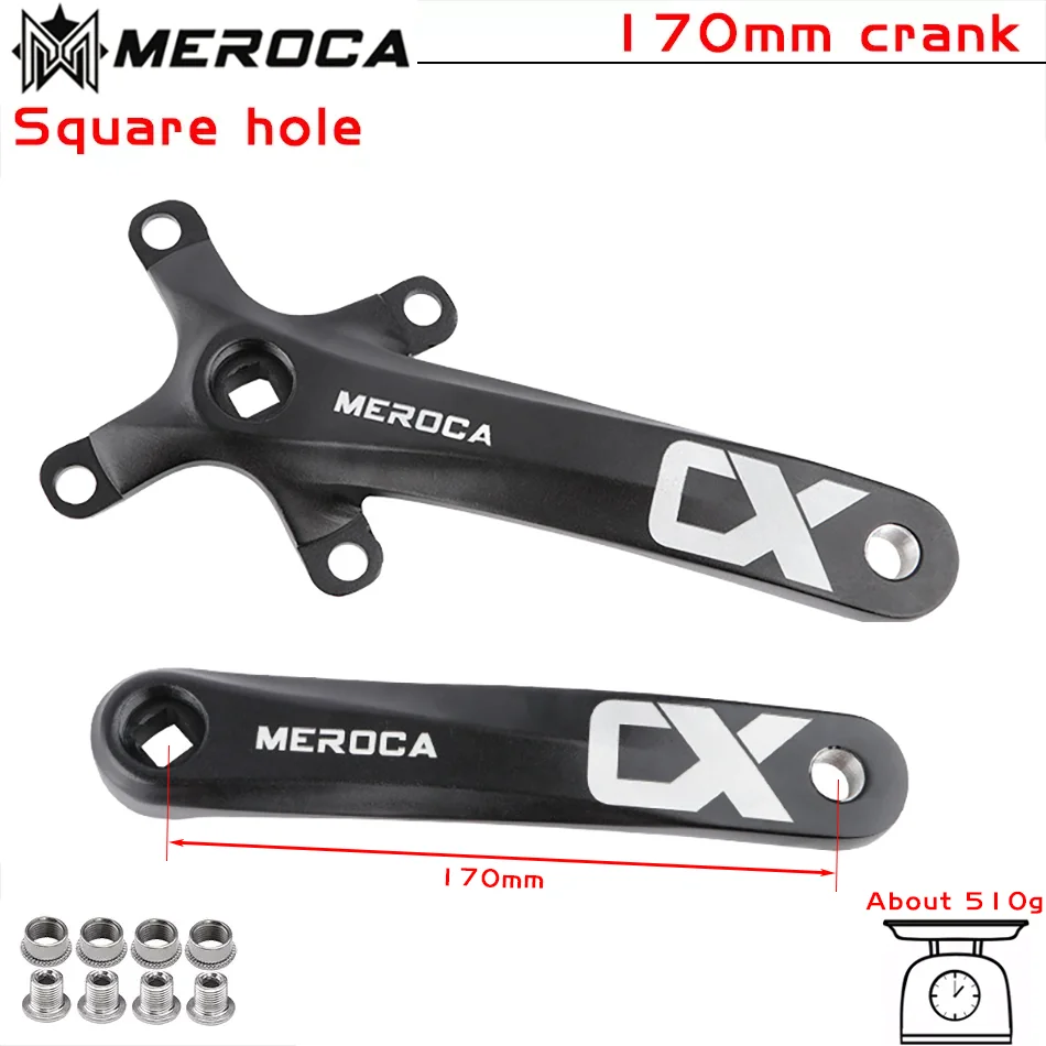 MEROCA CX Vierkant Gat Fiets Crankstel 104BCD Aluminium IXF Vierkant Gat Mountainbike Crankstel 170mm 32 T/34 T/36 T/38 T/40 T/42