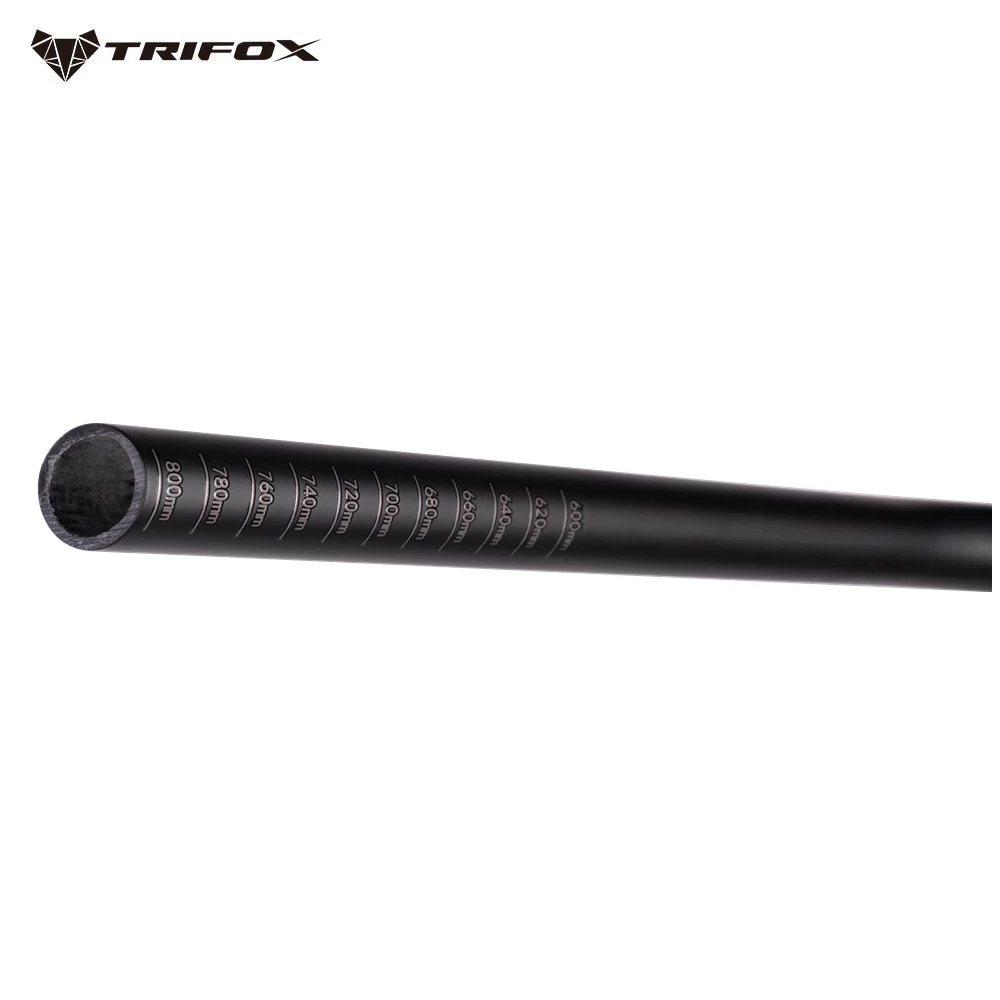 TRIFOX 28.6mm Mountain Bike AERO Flat Bar 800mm MTB HandlebarCarbon Integrated Handlebar RHB100Carbon MTB Handlebar bicycle part