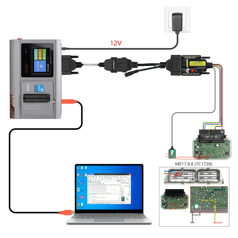 GODIAG ECU  G-V Cable for Connecting Xhorse MULTI PROG with GT107 or GT107+ GPT BENCH BOOT