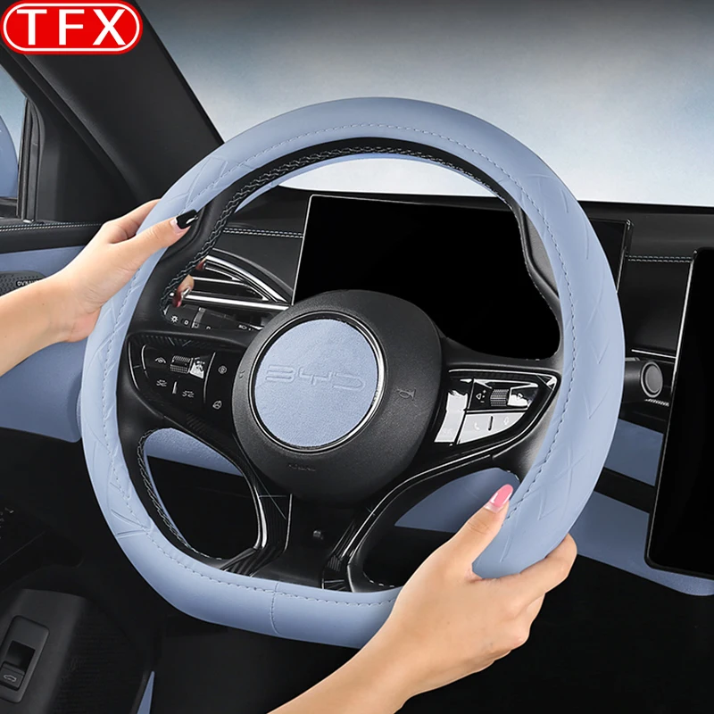 FOR BYD Seal ATTO 4 2024 2023 Car Styling Steering Wheel Cover Non-slip Sweat-absorbent Cover Auto Decoration Accessories