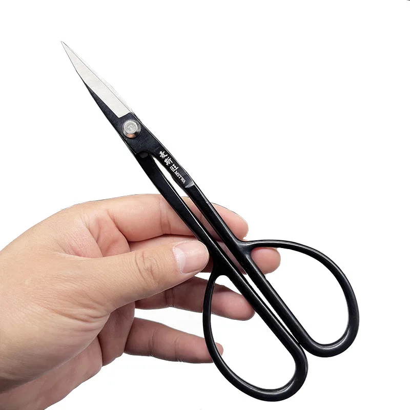 

210 мм черные садовые ножницы из высокоуглеродистой стали для обрезки ветвей деревьев, растений, ножницы с длинной ручкой для инструментов бонсай HRC55
