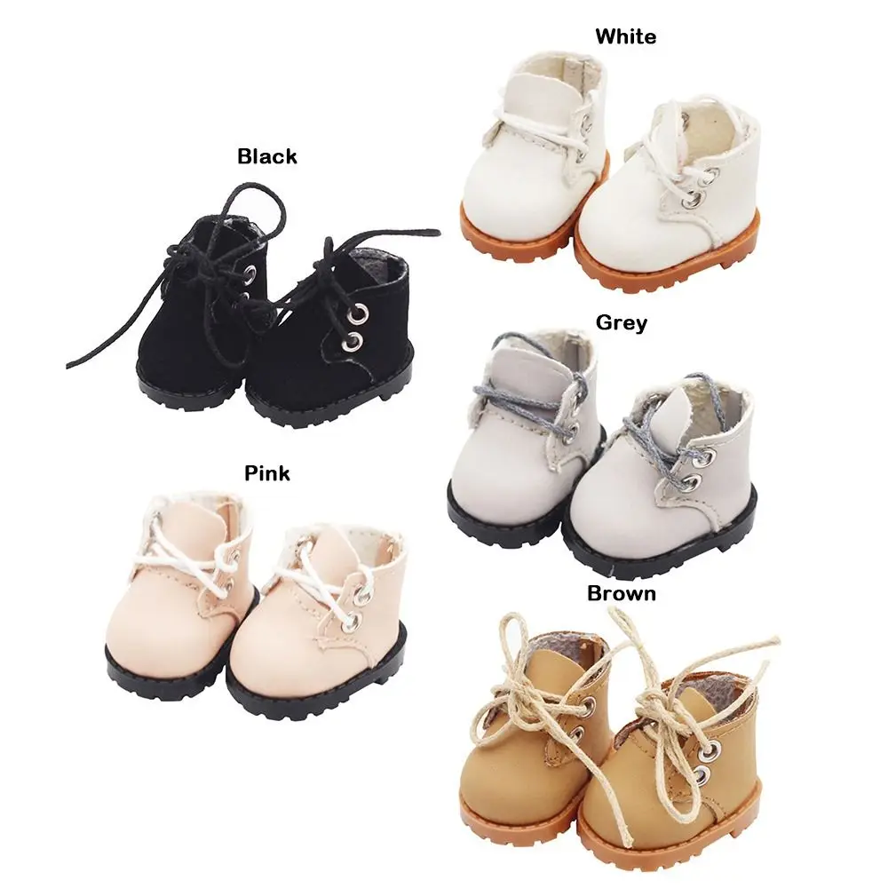 Mode 3.8CM pour chaussures de poupée Labubu remplacement à la main poupée doigt chaussures bricolage poupée accessoires poupée en cuir chaussures coton poupée