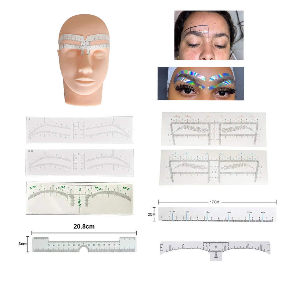 Ruban adhésif en forme de sourcils de poulet, autocollant pour sourcils d'aérographe, guide de cartographie des sourcils, microblading, blogueur oculaire, autocollant de galets auxiliaires, outil de maquillage