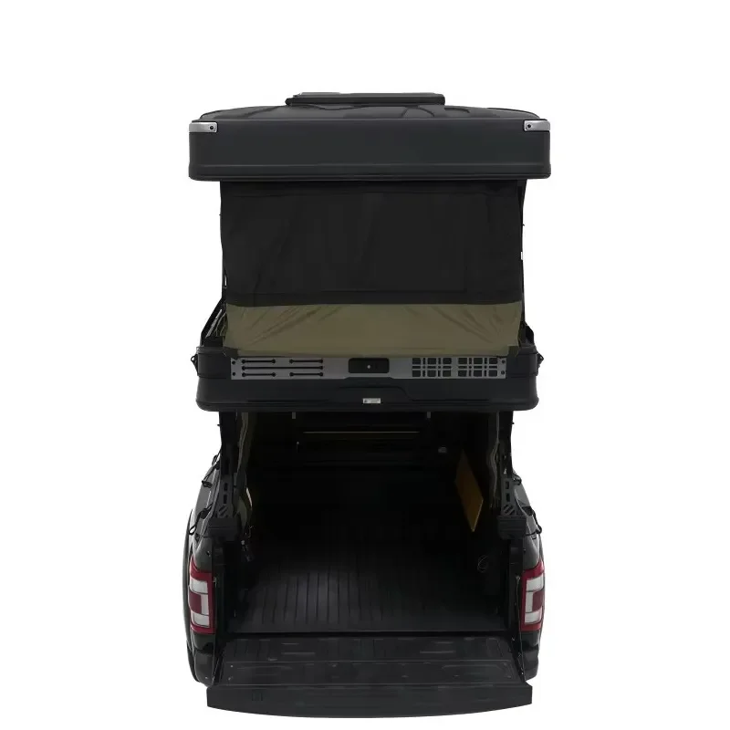 Pickup Truck Bed 4-6Person Camping Tent with Rear Awning Campervan Auto Remote Control Setup Pickup Tent for F150 Ranger