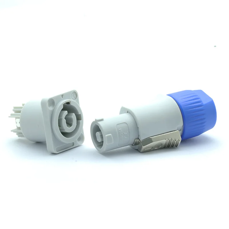 10pcs 3Pins Powerconnector Male Plug+Female Chassis Panel Mount 250V 20A Type A NAC3FCA+NAC3MPA-1 Light AC Power Connector