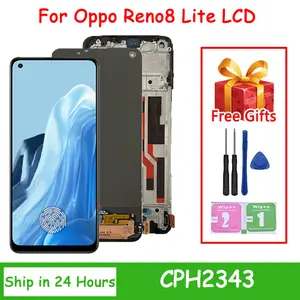 Bilashmart 6.43100% Tested Oppo Reno8 Lite CPH2343 LCD Display Touch Screen Digitizer Assembly Reno 8 Lite Replacement