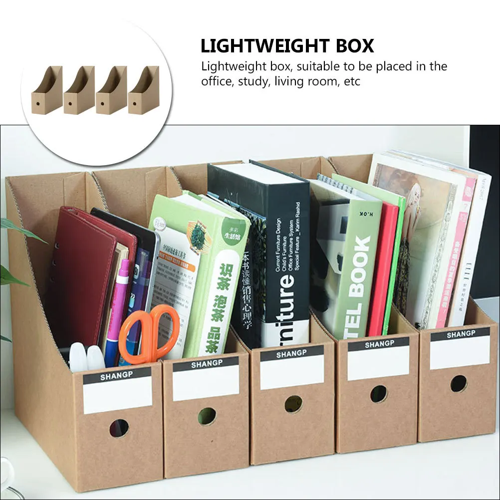 

4pcs Storage Boxes Document Organizer For Office Home Study Paper Box Storage Organizer File Container Data File Box