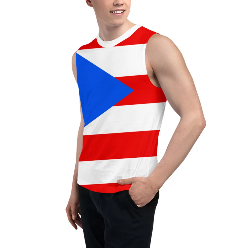 Sleeveless T-shirt Puerto Rico Flag 3D Men's Boys Tshirt Gyms Tank Tops Fitness Joggers Basketball Training Vest