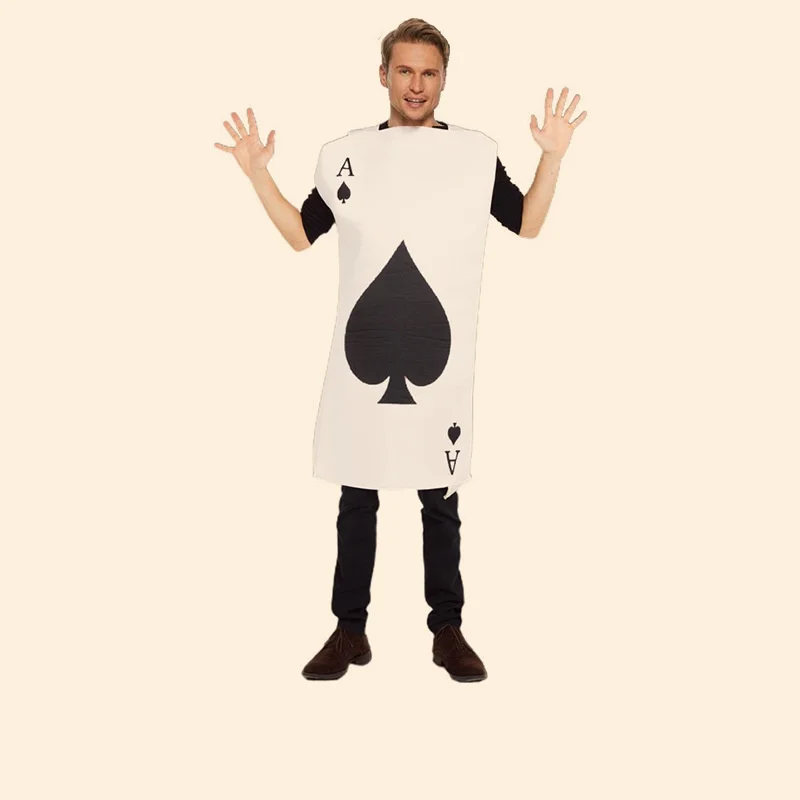 Umorden Unisex Child Kids Adult Ace Of Diamonds Spades Poker Playing Card Costume Funny Purim Halloween Party Fancy Dress Tunic