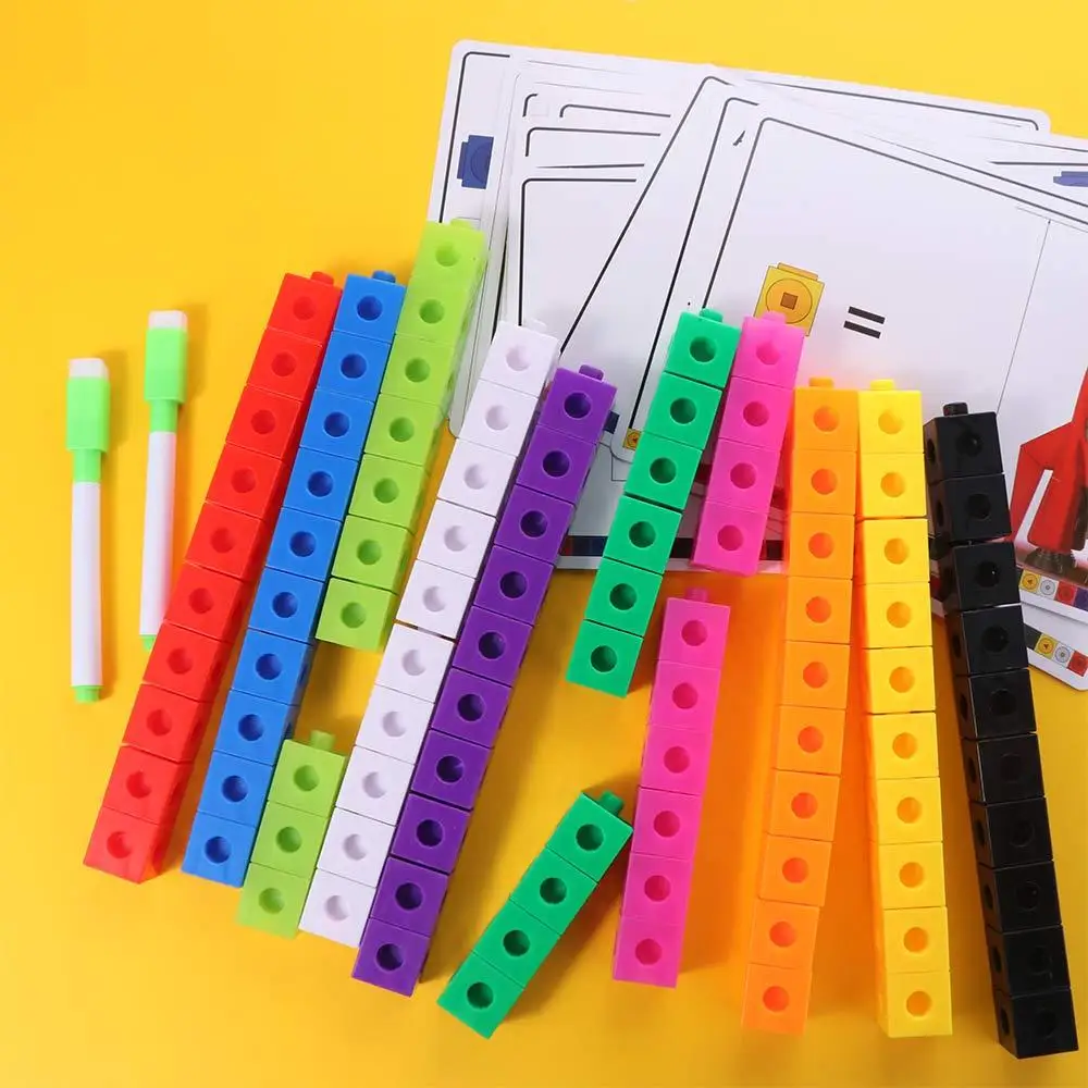 Montessori cubo quebra-cabeça blocos de construção contagem empilhados aprendizagem diy blocos de construção cubo brinquedos modelo multilink