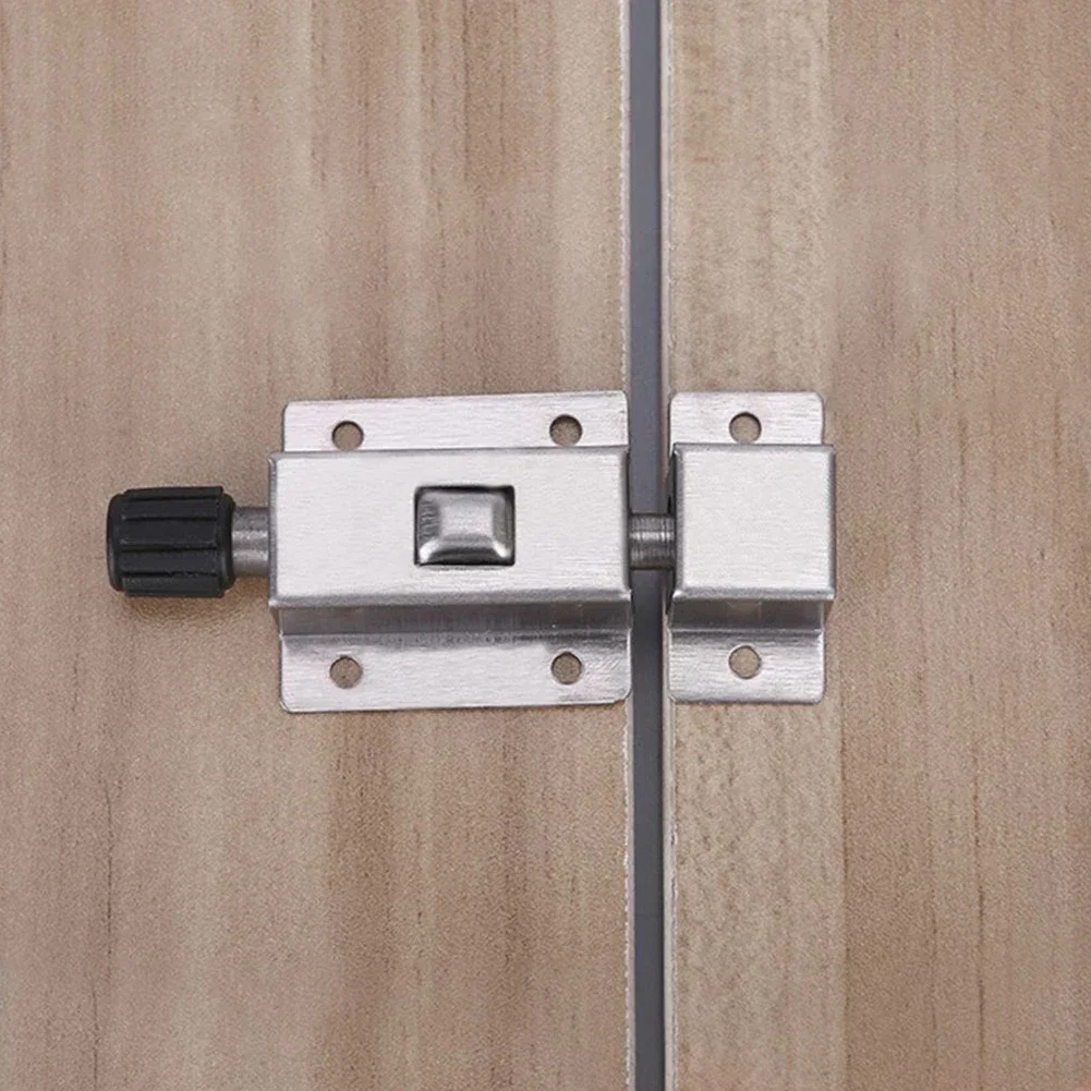 Self-elastic Latch Stainless Steel Silver Door Latch Sliding Lock Bolt Automatic Spring Latch With Screws
