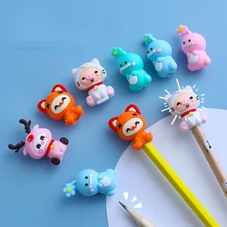 3 Pcs/lot Seahorse Pen Cover Silicone Cap Neutral Pencil Cover School Students Supplies Soft Rubber Cute School Korea Cartoon