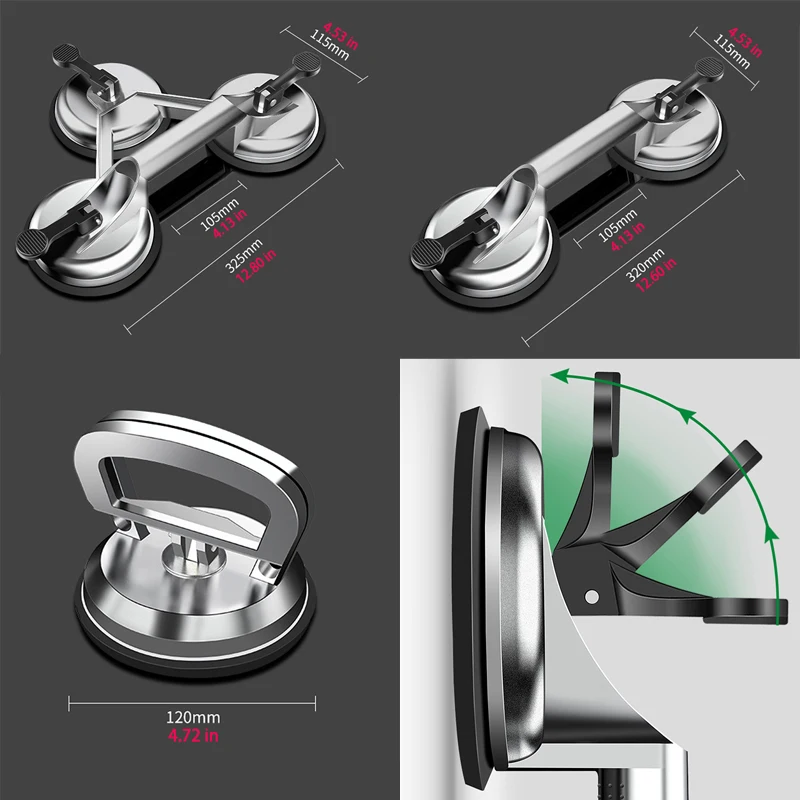 Imagem -06 - Ventosas de Vidro a Vácuo para Materiais de Superfície Lisa Adsorvedor de Azulejos Sucke Usado para Manuseio e Instalação Capacidade de Carga 75kg