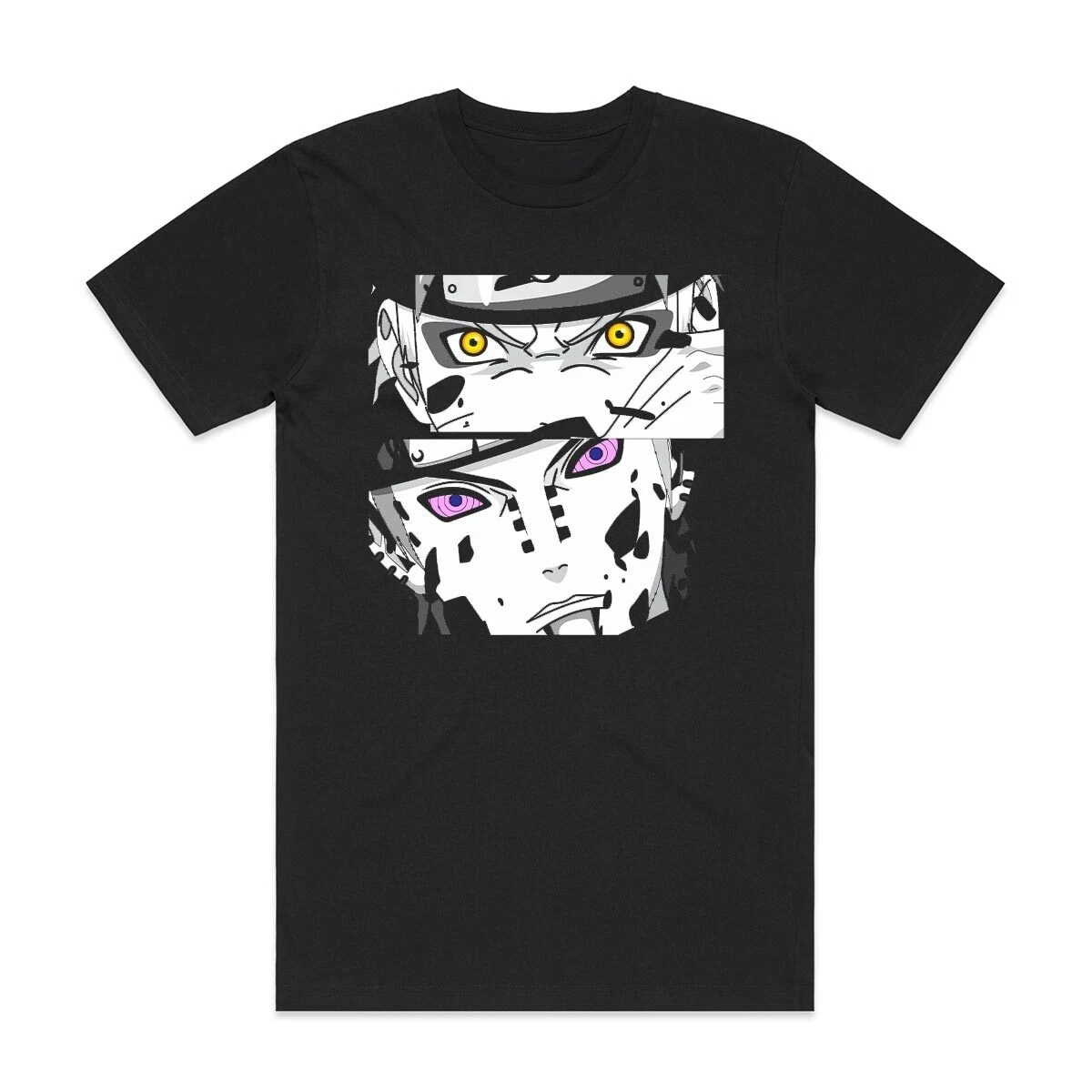 

Naruto And Pain Men's T Shirt Large Black Short Sleeve Summer Cotton Women Top Tee Streetwear Casual Hip Hop Breathable Youth