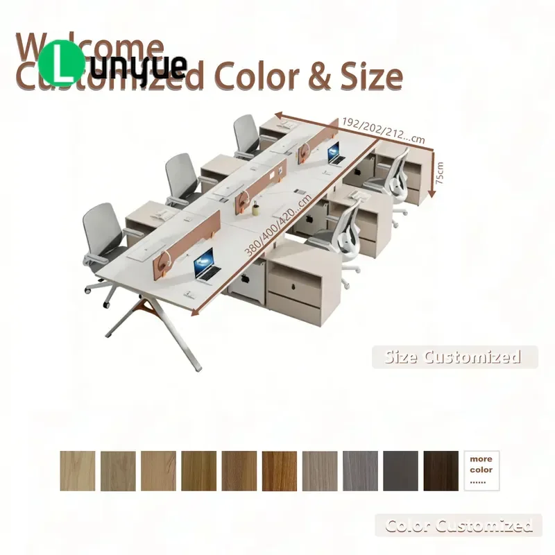 Modern Simple Administrative Workbench with Monitor Stand Durable Employee Workstation Office Computer Desk for Home Office