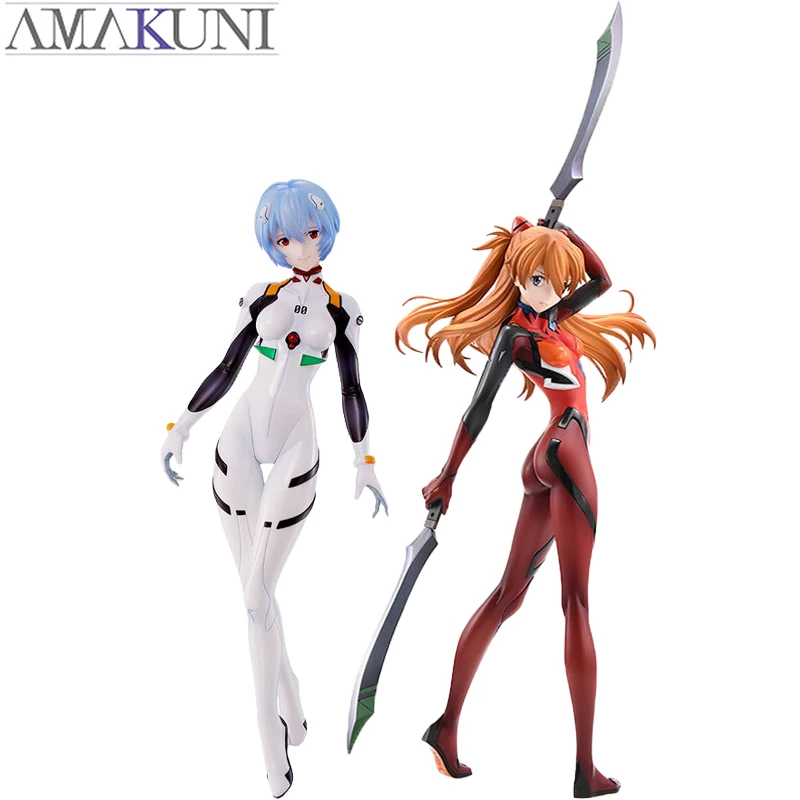 In Stock Genuine Original AMAKUNI Asuka Langley Soryu & Ayanami Rei NEON GENESIS EVANGELION Action Anime Figure Dolls Ornament