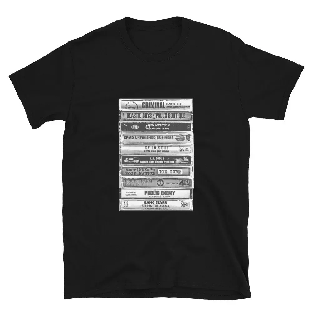 Old School Rappers Hip Hop Tapes Cassettes T Shirt Rap Stack