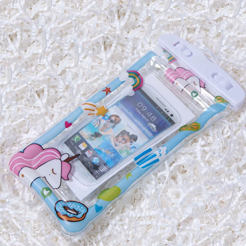 Ins Hạc Hoạt Hình Túi Khí Đa Năng Túi Chống Nước Điện Thoại Bơi Túi Chống Nước Di Động Cho IPhone Xiaomi Huawei Samsun