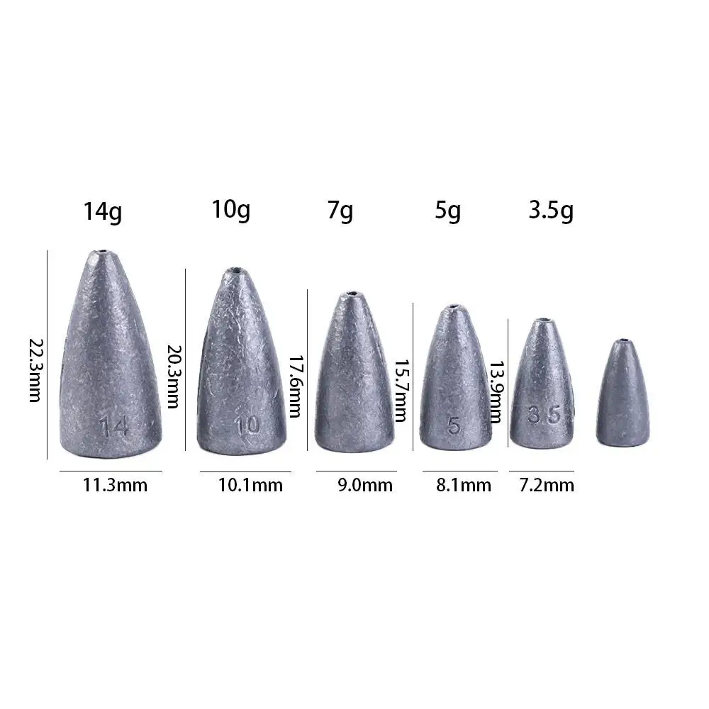 Bass Fishing Texas Rigs Fishing Tackle Worm Fishing Sinker Weights Sinker 2g 3.5g 5g 7g 10g 14g 20g Fishing Lead Sinker