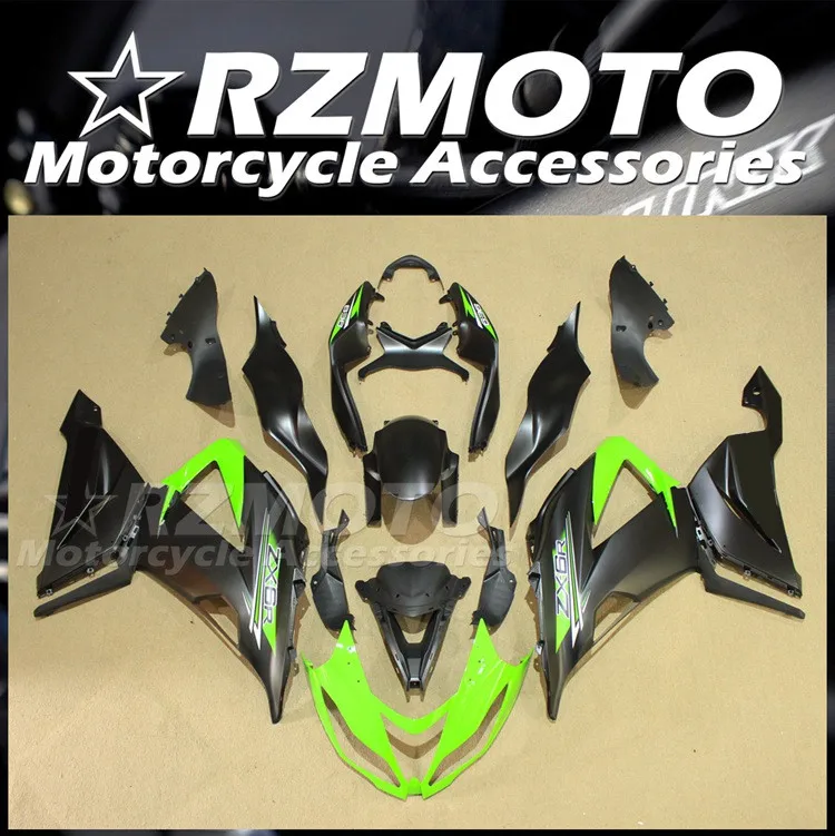 4Gifts New ABS Fairings Kit Fit For KAWASAKI ZX-6R 13 14 15 16 17 636 2013 2014 2015 2016 2017 2018 Bodywork Set Black Green