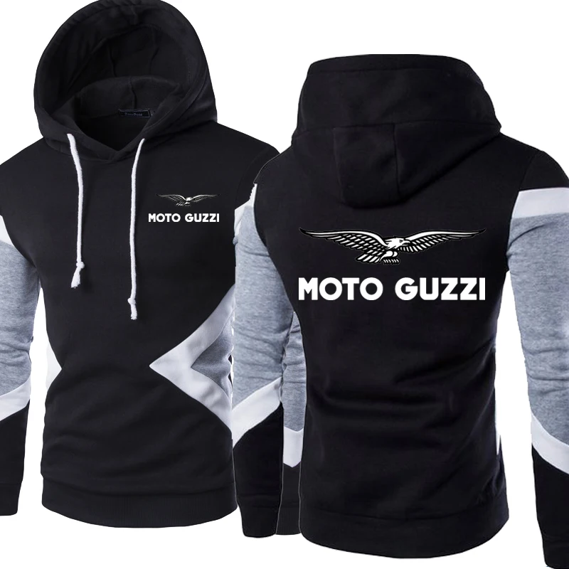 

New Fashion Spring Autumn Moto Guzzi Hoodies Patchwork Men Pullover Sweatshirts Casual Long Sleeve Cotton Hoody