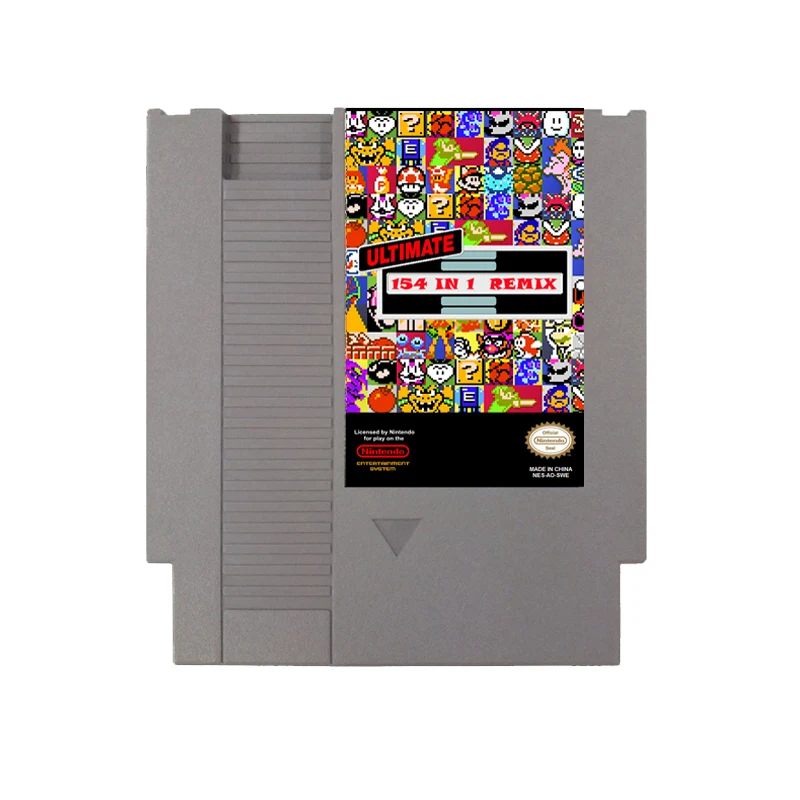 154 in 1 NES Game Cartridge Red Grey 72 Pins Retro Video Game Card For 8 Bit Game Cartridge Player