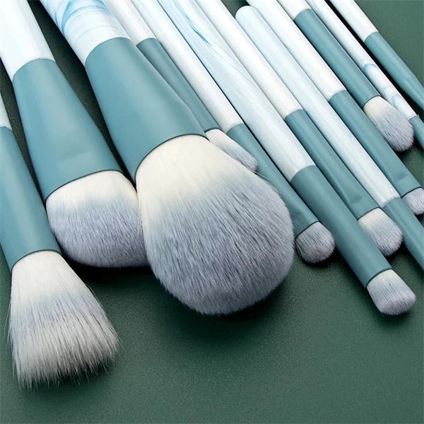 12Pcs Soft Blue Makeup Brushes Set for Cosmetic Beauty Foundation Blush Powder Eyeshadow Concealer Blending Make Up Brush