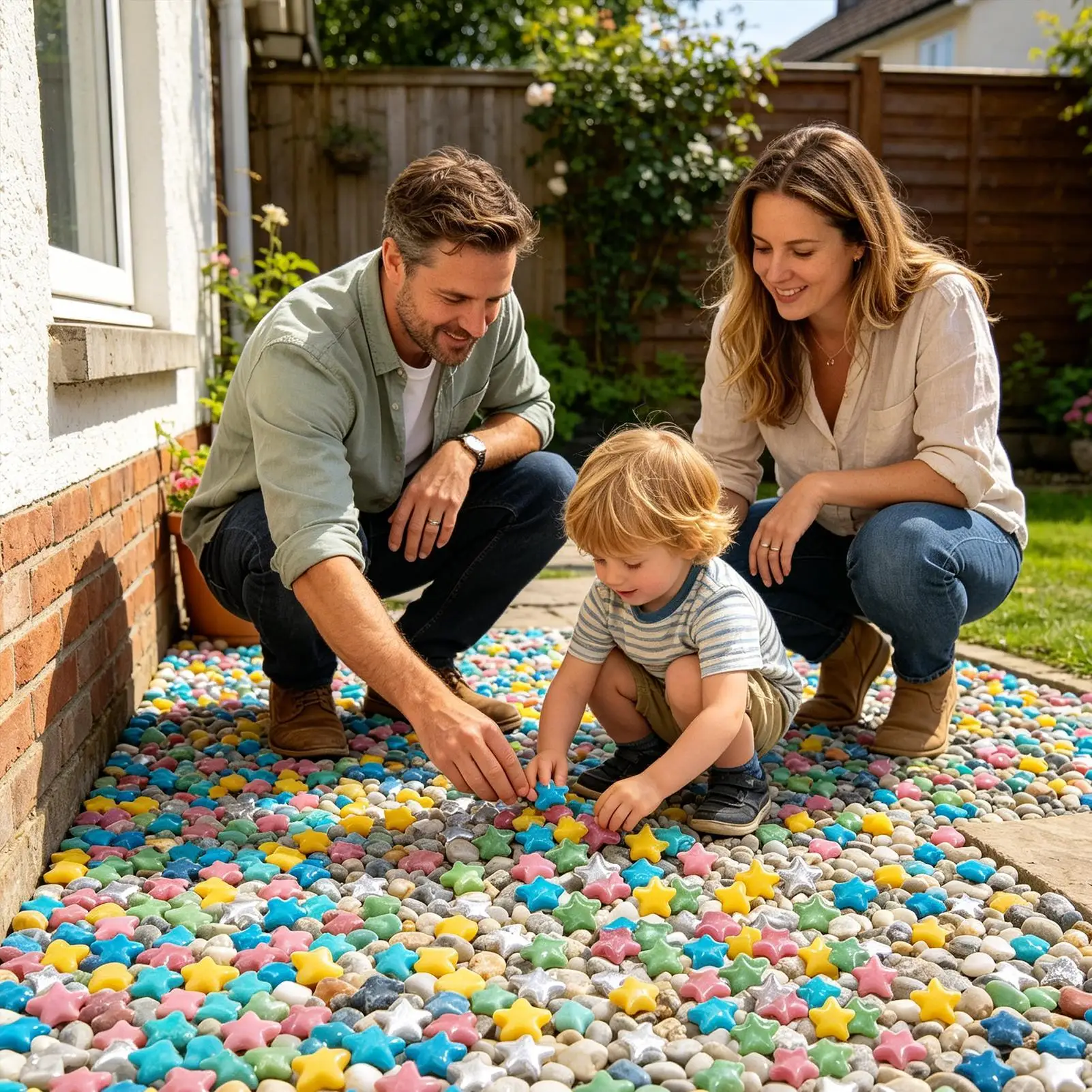 Decorative Garden Stones 100 Pieces Weather-Resistant Luminous Ornaments Star-Shaped Garden Gravel Set For Outdoor Patio Yard