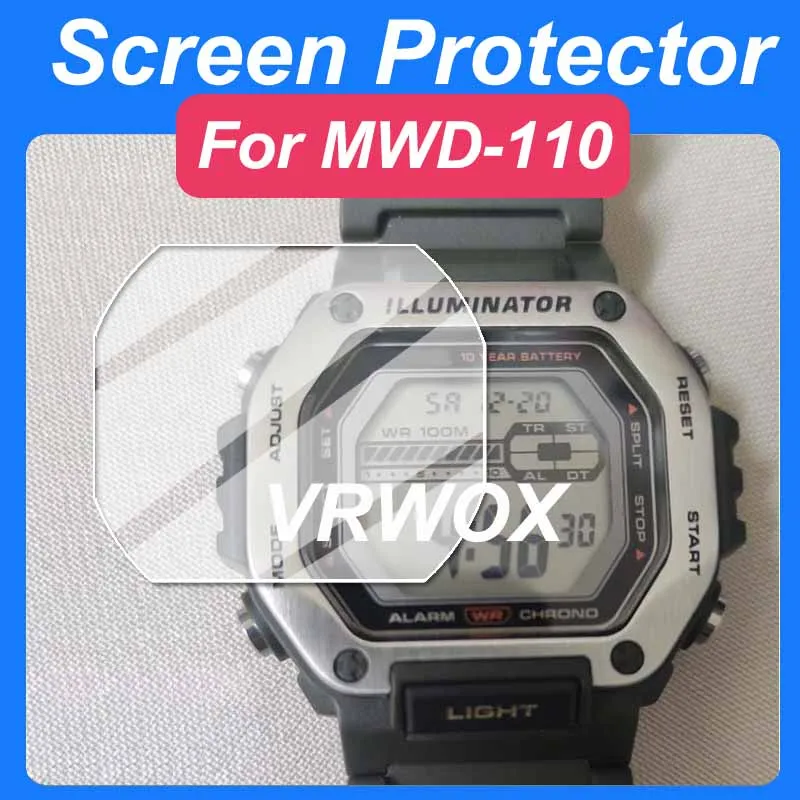 3Pcs MWD-110HB-1B HD Clear Watch Screen Protector TPU Nano Film Waterproof Full Coverage Size 99% Clarity for A1000D-7 Watches