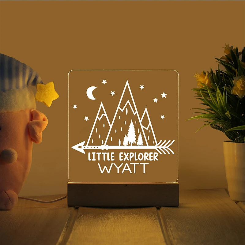 Personalized Name Night Light 1st Birthday favor custom lamp for baby shower unique night light for nursery Kids room decor