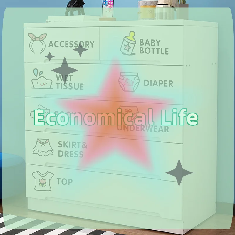 [MOA]Baby Clothes Stickers Home Decor Wardrobe Sticker Decal Bedroom Classification Cartoon Stickers[MOA]
